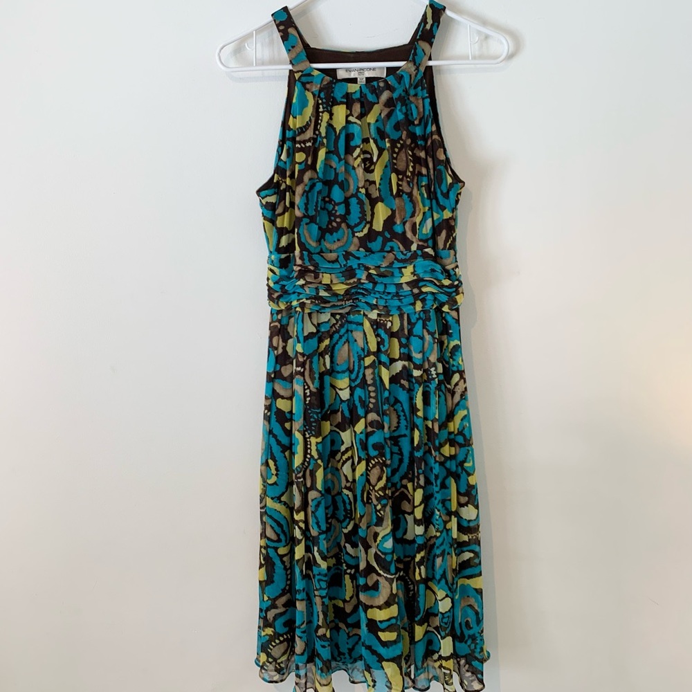 Floral Evan Picone high neck sleeveless dress size 10P